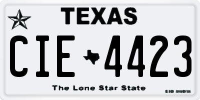 TX license plate CIE4423