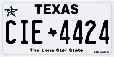 TX license plate CIE4424