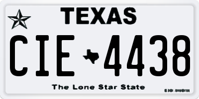 TX license plate CIE4438