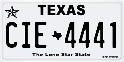TX license plate CIE4441