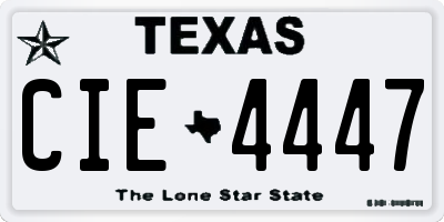 TX license plate CIE4447