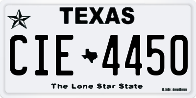 TX license plate CIE4450