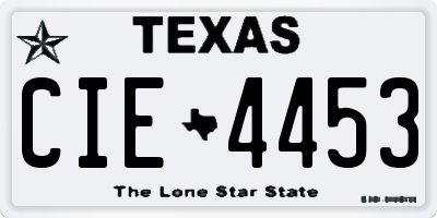 TX license plate CIE4453