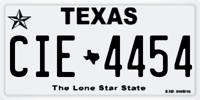 TX license plate CIE4454