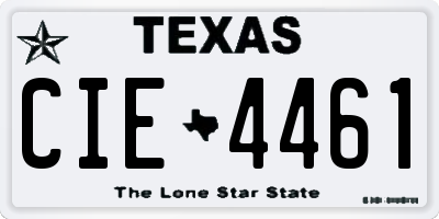 TX license plate CIE4461