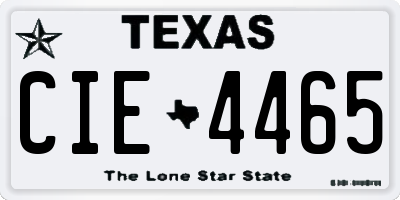 TX license plate CIE4465
