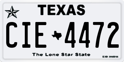 TX license plate CIE4472