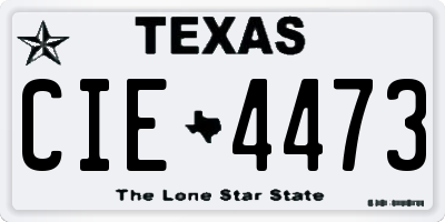 TX license plate CIE4473