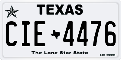 TX license plate CIE4476
