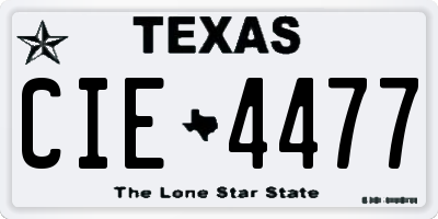 TX license plate CIE4477