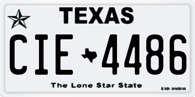 TX license plate CIE4486