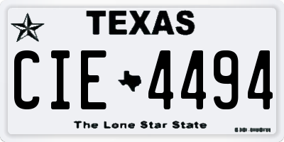 TX license plate CIE4494