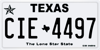 TX license plate CIE4497