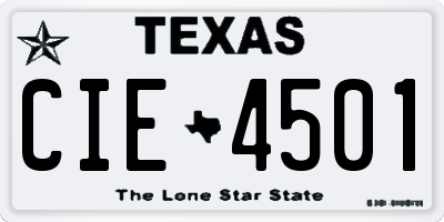 TX license plate CIE4501