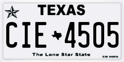 TX license plate CIE4505