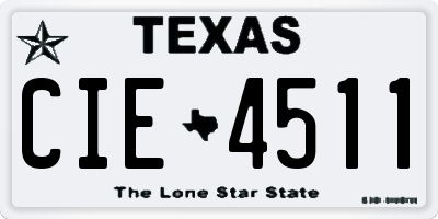 TX license plate CIE4511