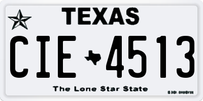 TX license plate CIE4513