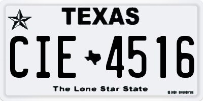 TX license plate CIE4516