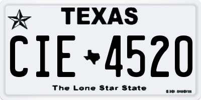 TX license plate CIE4520