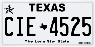 TX license plate CIE4525