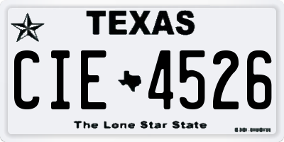TX license plate CIE4526