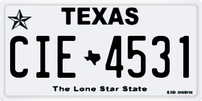 TX license plate CIE4531