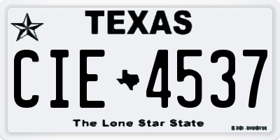 TX license plate CIE4537