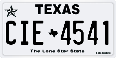 TX license plate CIE4541