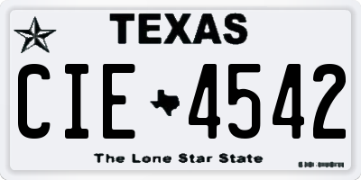 TX license plate CIE4542