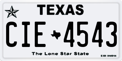 TX license plate CIE4543