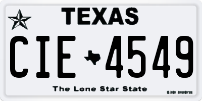 TX license plate CIE4549