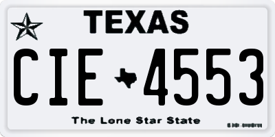 TX license plate CIE4553