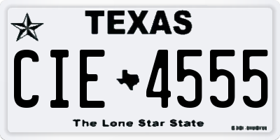 TX license plate CIE4555