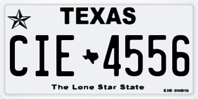 TX license plate CIE4556