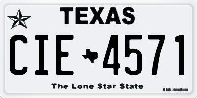 TX license plate CIE4571