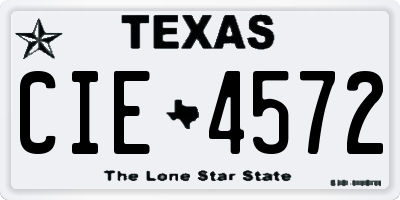 TX license plate CIE4572