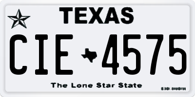 TX license plate CIE4575