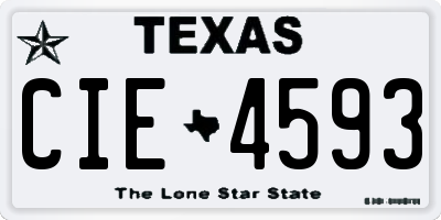TX license plate CIE4593