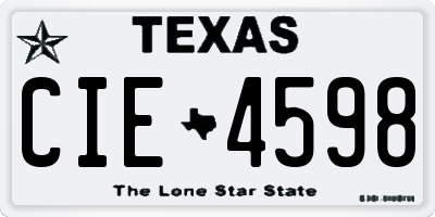TX license plate CIE4598