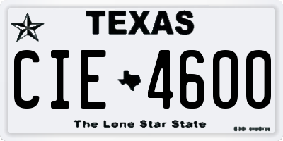 TX license plate CIE4600