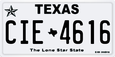 TX license plate CIE4616