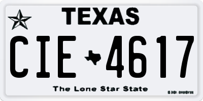 TX license plate CIE4617