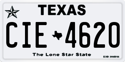 TX license plate CIE4620