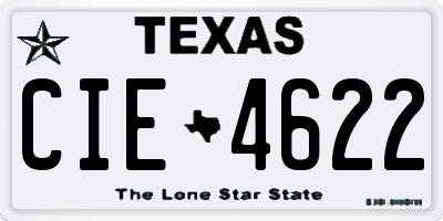 TX license plate CIE4622