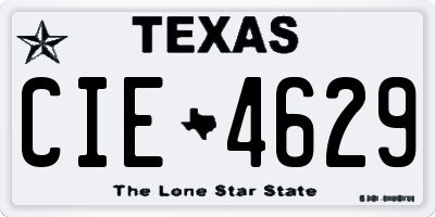 TX license plate CIE4629
