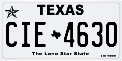 TX license plate CIE4630