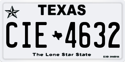 TX license plate CIE4632