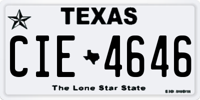 TX license plate CIE4646