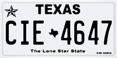 TX license plate CIE4647