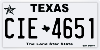TX license plate CIE4651